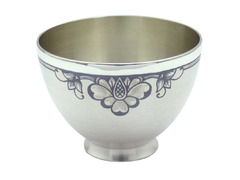 Серебряная подставка под серебряное ситечко для чая с орнаментом 40510007А05